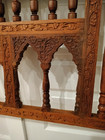 Antique Moorish Hand Carved Spindle Ornate Teak Wood  Twin Bed Head   Footboard 