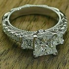 2ct Princess Cut Lab Created Diamond Halo Engagement Ring 14k White Gold Plated