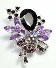 Large Purple Crystal Rhinestone Brooches Bridal Bouquet Brooch Woman s Gift