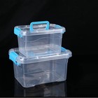 2pcs Storage Box With Lid Clear Plastic Stackable Organizer Container Locking Bo