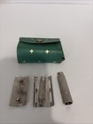 Vintage Gillette Mini Travel Safety Razor In Turquoise Leather Case