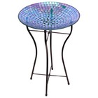 Audubon Glass Mosaic Bird Bath With Steel Stand  Rainbow