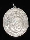 Antique Sterling Silver Victorian Ornate Engraved Locket 2 Inch Drop X 1 3 Ins