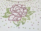 Rose Flower Rhinestone Transfer Neckline Pink Iron-on Crystals Diy Shirt Hot Fix