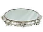 Magnificent Antique 800 Silver Large Plateau W  Mirror  Centerpiece Sterling 19c