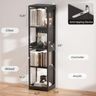 Glass Display Cabinet  Display Case For Collectibles  Black   4-tier Curio Cabin