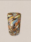 Mexican Hand Blown Art Glass Confetti   Thread Vase 5 1 4  Multicolor