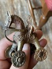 Crude Antique 19th Century Indian Brass Horse Temple Toy With Rider Equestrian