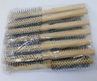 48 Pcs Economy Wooden Hair Styling Brushes Combs 8-1 4  Nylon Bristle Wholesale