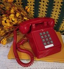 Vintage Cortelco 2500 Retro Red Push Button Desk Telephone Hot 250000-vba-20m
