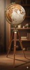 Floor World Globe With Wooden Tripod Stand 18  Big Modern Map Atlas Globe Gift