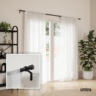 Curtain Rod Adjustable 33 To 66 Inch Black Umbra Cappa 245973-111-rem Windows