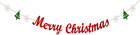 Merry Christmas Banner With Glitter Christmas Tree Snowflake Garland Party Decor