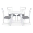 5 Pc Dining Table Set  4 Classic Style Solid Wood Warm Chairs With Round Table
