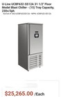 Desmon   Uline Gbf15 el Blast Chiller    new    Open Box Tested Works Fast Great