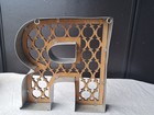 Rustic Large Farmhouse Industrial Decor 12  Wooden   Metal Letter Initial R