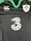 Canterbury Ireland Irfu Rugby Away Jersey Black Green Three  3  Sponsor Sz L