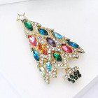 Christmas Tree Brooch Pin     Crystal Rhinestone Christmas Winter Holiday Gift