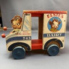 Vintage Fisher Price Elsie s Dairy Truck 745 Beau-regard Wood Pull Toy 1948