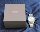 Seiko Spirit Sbtr029 Chronograph Quartz Wristwatch Blue Dial 41mm Stainless