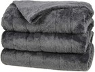 Sunbeam Heated Electric Blanket Microplush 10 Heat Settings Slate Grey Gray Twin