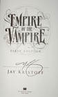 Jay Kristoff Signed Empire Of The Vampire Book 1 Hardcover 1st Edition 1st Print