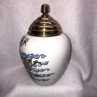 Delft Polychrome Virginia Tobacco Jar W Lid Foreign Advisory Princess Anne 6 5 