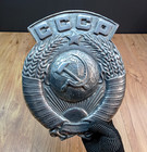 Big Old Coat Of Arms Ussr Sign Antique Metal Emblem Soviet Russian Very Rare 
