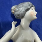 Porcelain Half Doll Pin Cushion 22206 Gray Hair In Bun Hands Up 3-1 2    Tall