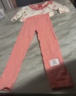 Patpat Girls 2t 2pc Pink Floral Ruffle Sweatshirt   Ribbed Pants Set Size 7