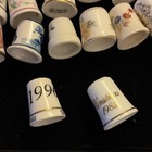 Vintage Lot  94  Of Porcelain Souvenir Sewing Thimbles  Assorted 