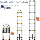10 5ft Telescoping Ladder  Multi-purpose Collapsible Ladder With Hook  Aluminum