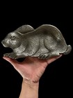 Vintage Arthur Court Style Metal Bunny Rabbit Trinket Tray Spoon Rest Dish