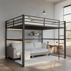 Loft Bed Frame Twin full Size - 250lbs Heavy Duty Metal Bunk Bed  Space Saving 