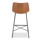 Poly bark Bar Stools 2-sets 17 w Cushioned Metal Square Low Back Tan matte Black