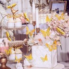 3d Butterfly Wall Decor - 48 Pcs  4 Styles  3 Sizes  Gold Butterfly Decorations 