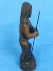Vintage Hand Carved Wooden Polynesian Tribal Figure Long Hair Folk Art Statue