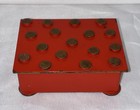 Vintage Mid Century Argentor Vienna Polka Dot Red Brass Cigarette Box Austria