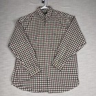 Vtg Orvis Shirt M Mens L s Button Down Midweight Burgundy Beige Gray Gingham Euc