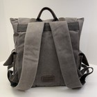 Cargoit Canvas Leather Backpack Messenger Military Outdoor Travel Gray Rucksack