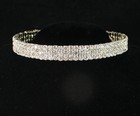 3-row Clear Austrian Rhinestone Crystal Choker Necklace Party Bridal Prom N1257g