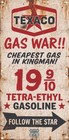 Texaco  Rt 66 Vintage Style Gas Wars Wall Banner Man Cave Garage Art Classic 60s