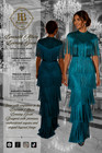 Bonbon Royal Blue Sequin Fringe Evening Gown Formal Maxi Dress Wedding Guest