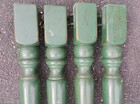 Vintage Set 4 Reclaimed Salvage Thick Farm Table Wood Legs 29    Green Paint