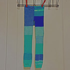 Smartwool Kids L Merino Wool Base Layer Legging Blue Teal Striped Thermal Pants 