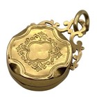 10k Gold Round Mourning Hair Locket Pendant Victorian Hinged Lid Crystal 4 08g