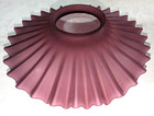 Gorgeous Antique 9 75  Frosted Cranberry Glass Pleated Lamp Shade 4  Fitter
