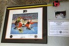 22 5 X 19 Devil Of A Save Lithograph  250 Ron Hextall Mckimson Auto Looney Tunes