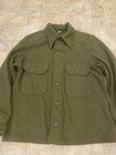 Vintage Military 108 Field Shirt Mens M 1952 Korean War Us Army Olive Green Wool