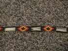 Vintage Native American Beaded Leather Belt Southwestern Seed Bead Tie Belt